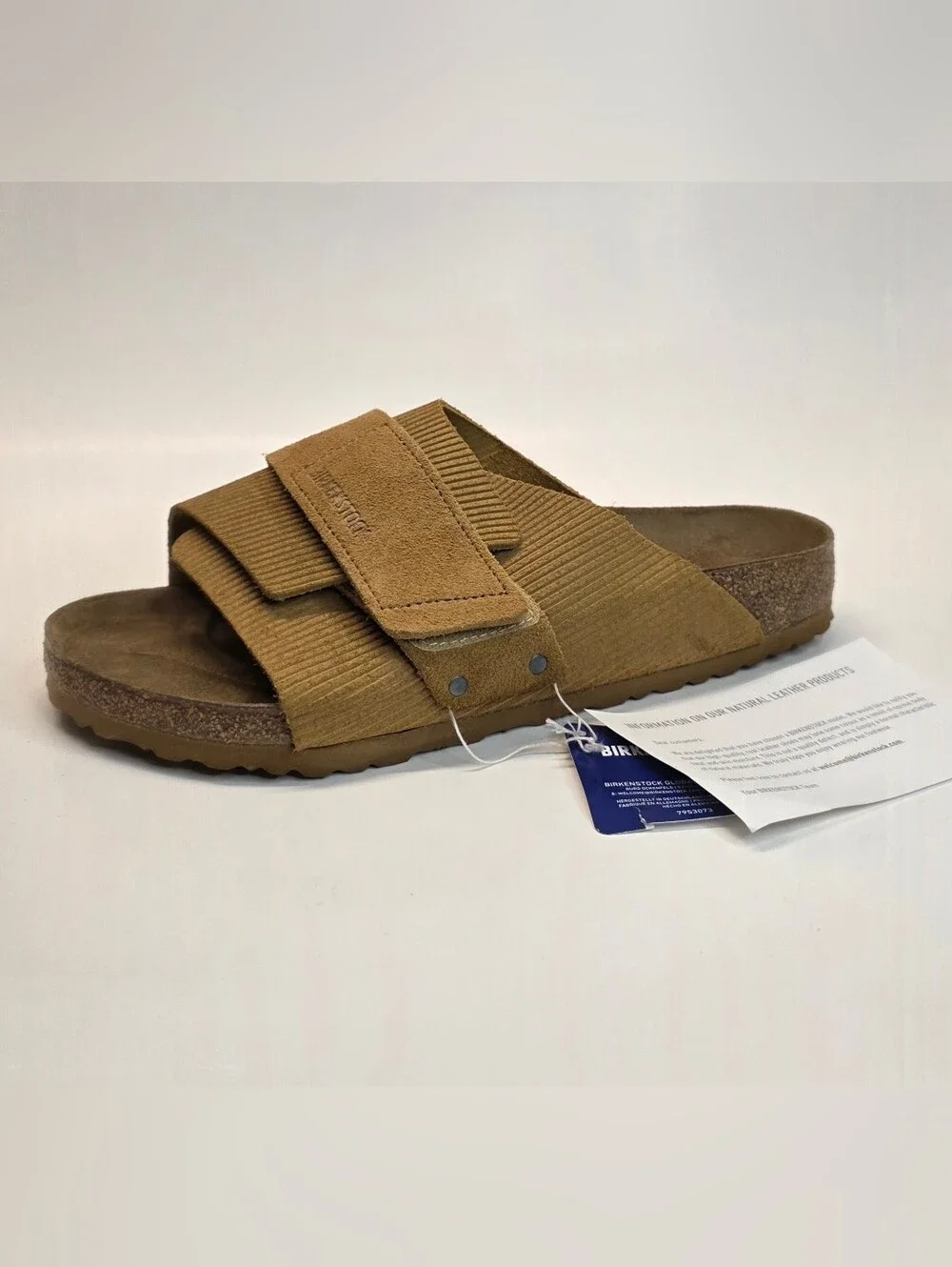 BIRKENSTOCK Kyoto Suede Leather Embossed Corduroy Cork Brown 44 Men's Size 11